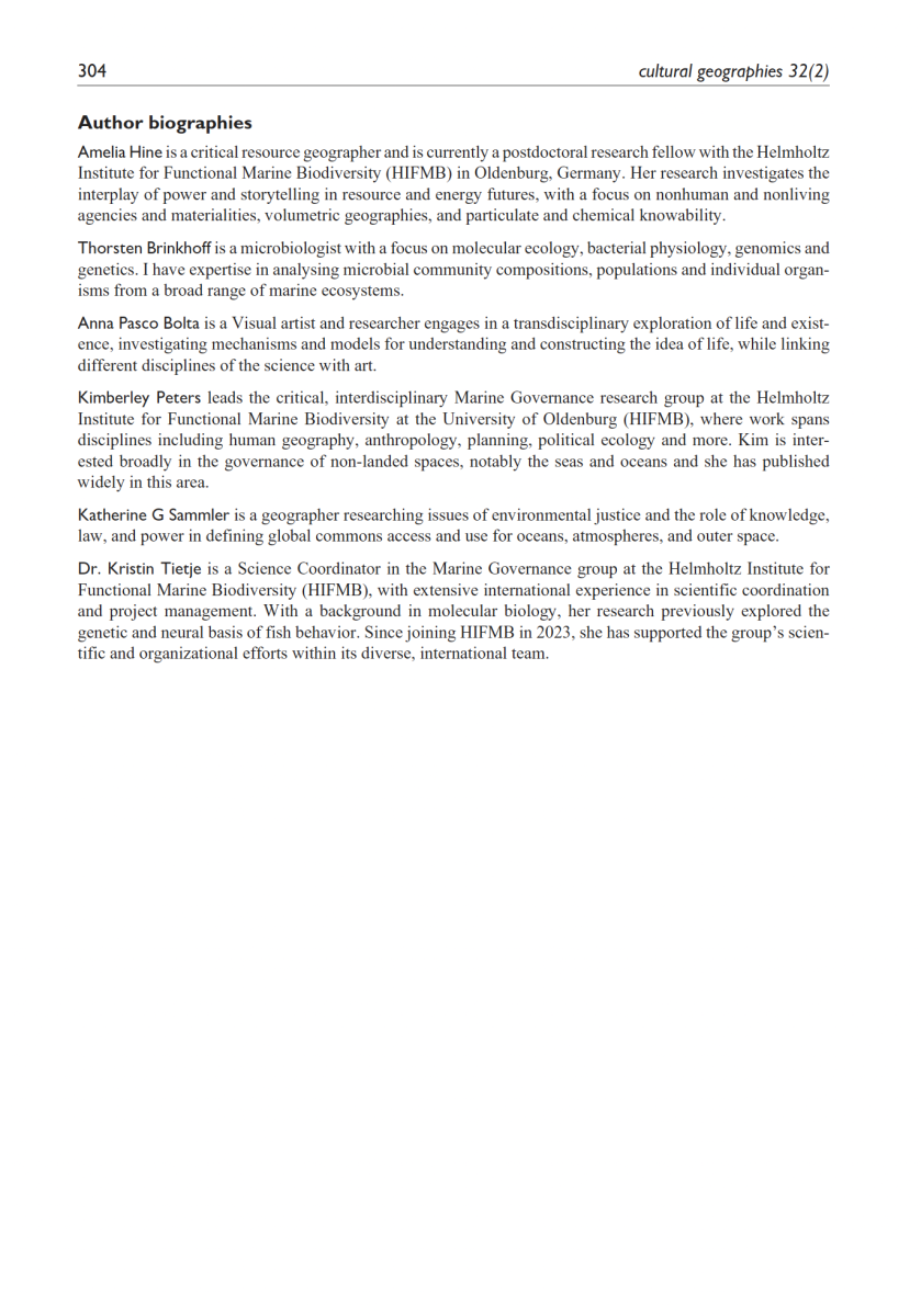 Sedimentary relations: cultures of access and the matter of shallow seabed coring 1